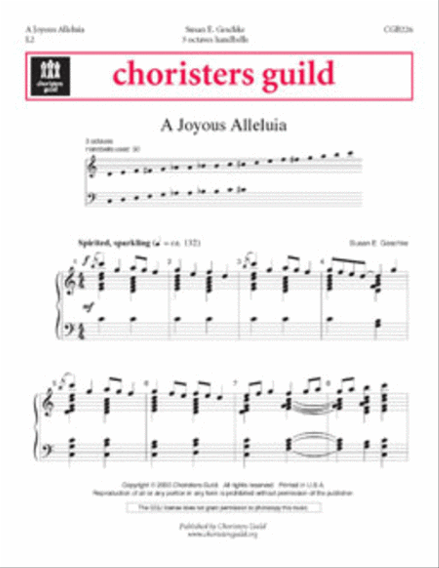 A Joyous Alleluia by Susan E Geschke Handbell Choir - Sheet Music