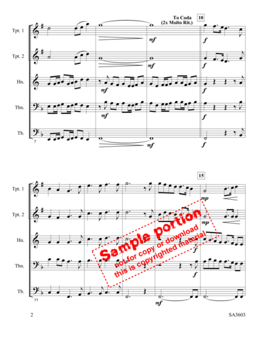 Joy To The World Brass Quintet scores gallery preview page 3