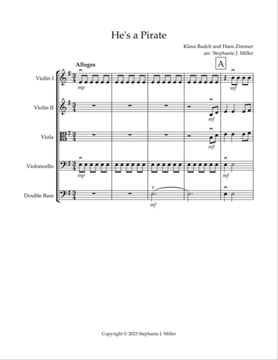 He's A Pirate String Orchestra scores gallery preview page 2