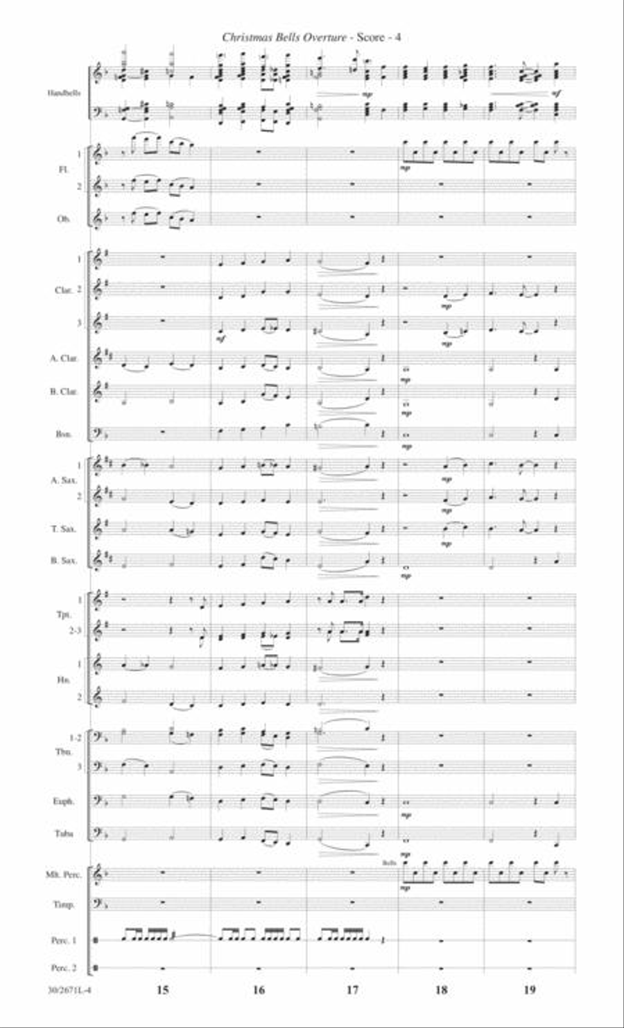 Christmas Bells Overture - Concert Band Score and Parts