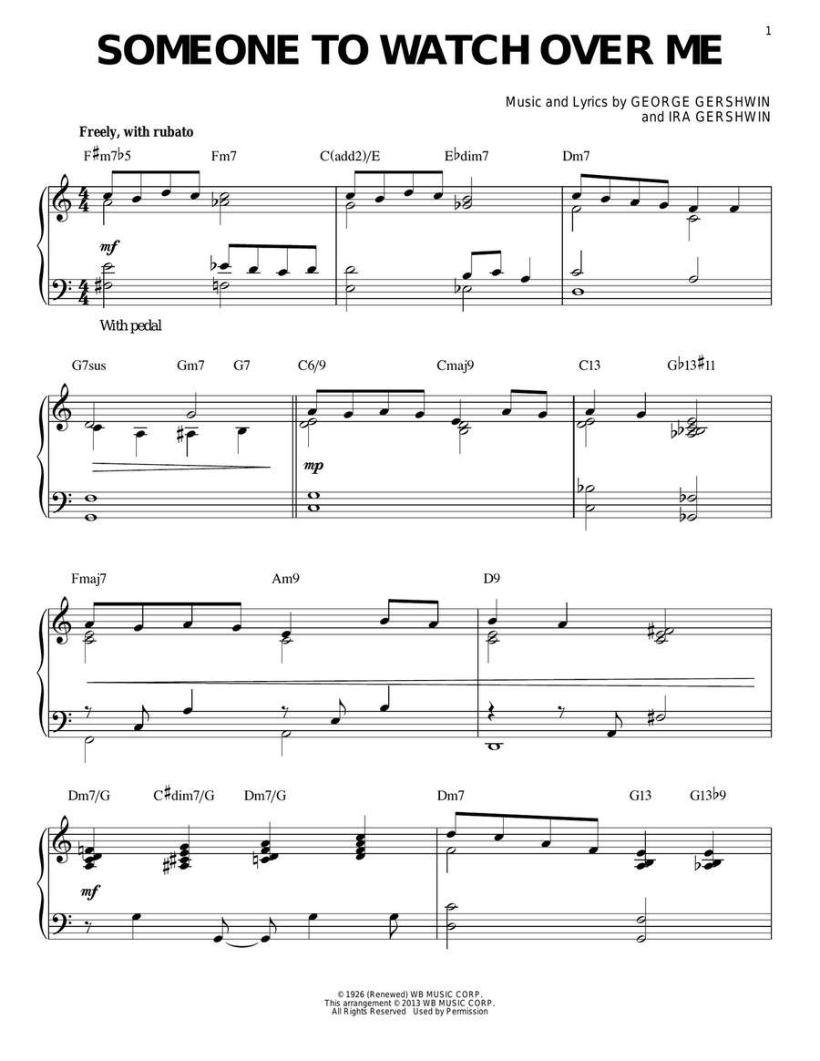 Someone To Watch Over Me [Jazz version] (arr. Brent Edstrom) Piano Solo scores gallery preview page 1