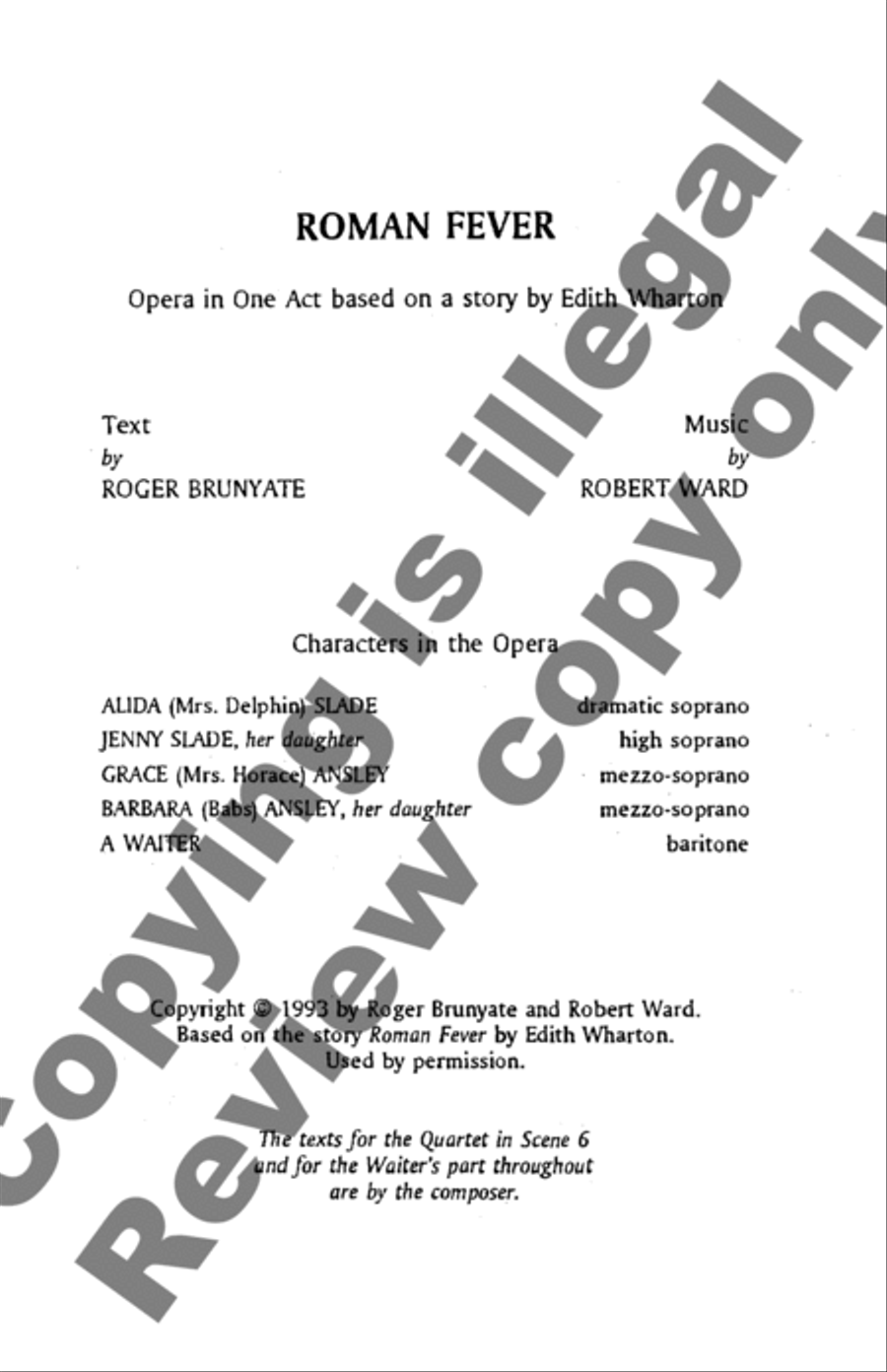 Roman Fever (Libretto) Choir scores gallery preview page 5