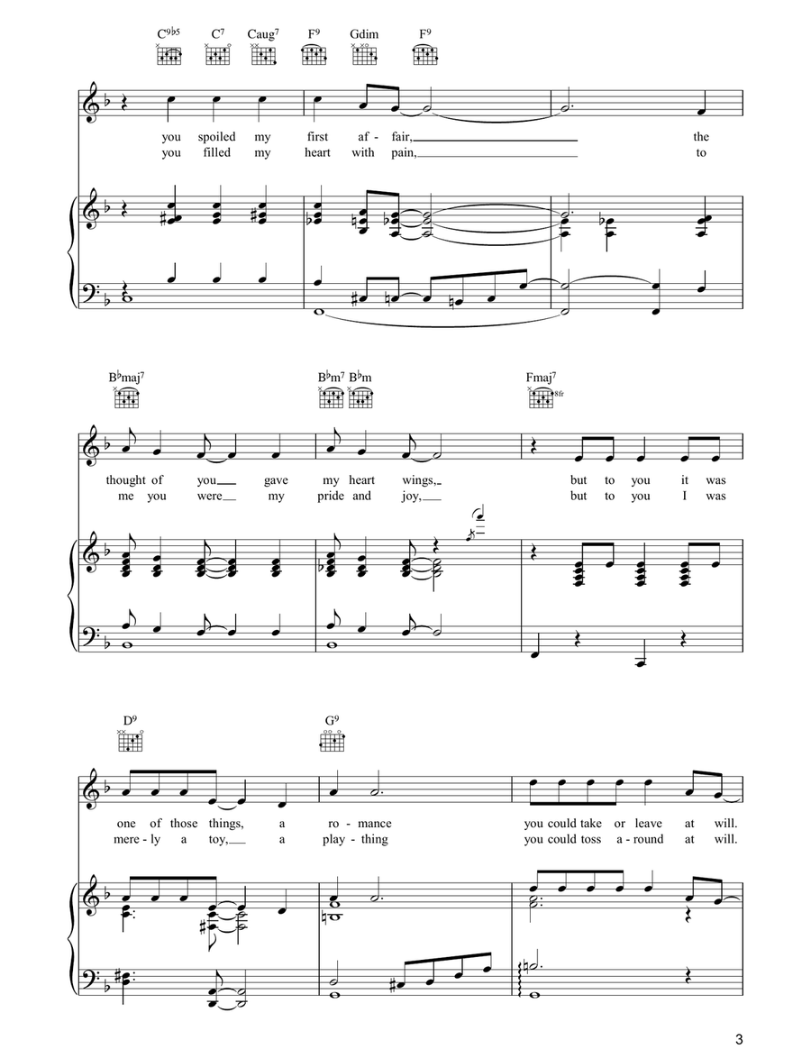 Just For A Thrill Piano, Vocal, Guitar scores gallery preview page 3
