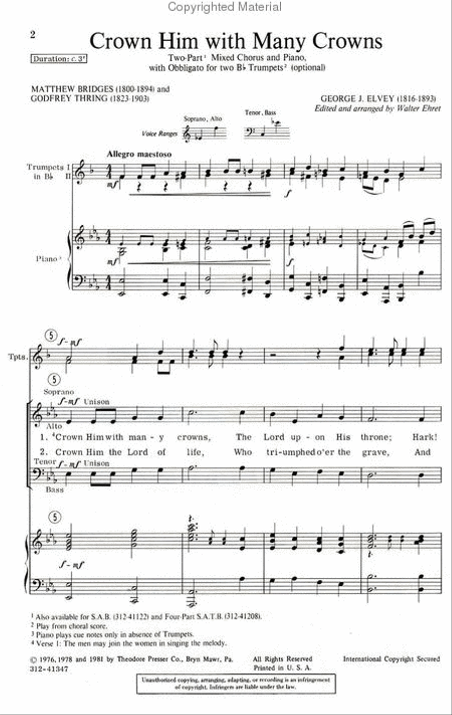 Crown Him With Many Crowns Choir scores gallery preview page 2
