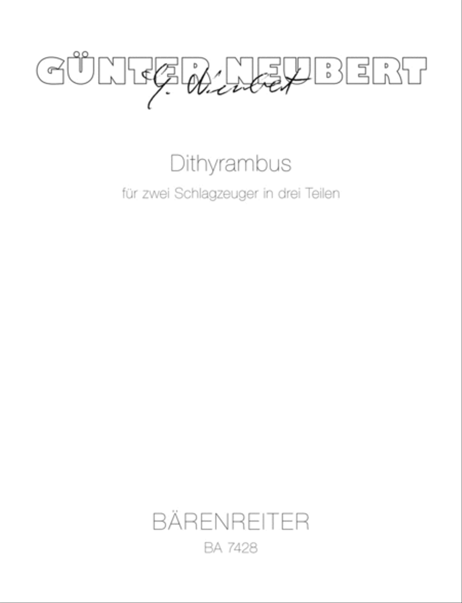 Dithyrambus für zwei Schlagzeuger in drei Teilen (1986) Drums scores gallery preview page 1