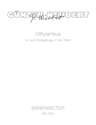 Book cover for Dithyrambus für zwei Schlagzeuger in drei Teilen (1986)