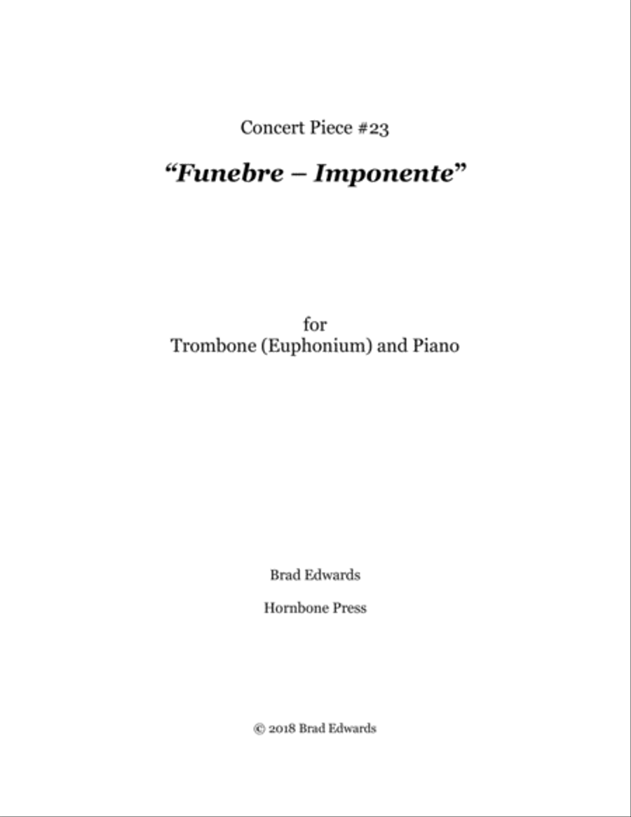 Concert Piece #23 Funebre – Imponente Trombone Solo scores gallery preview page 1