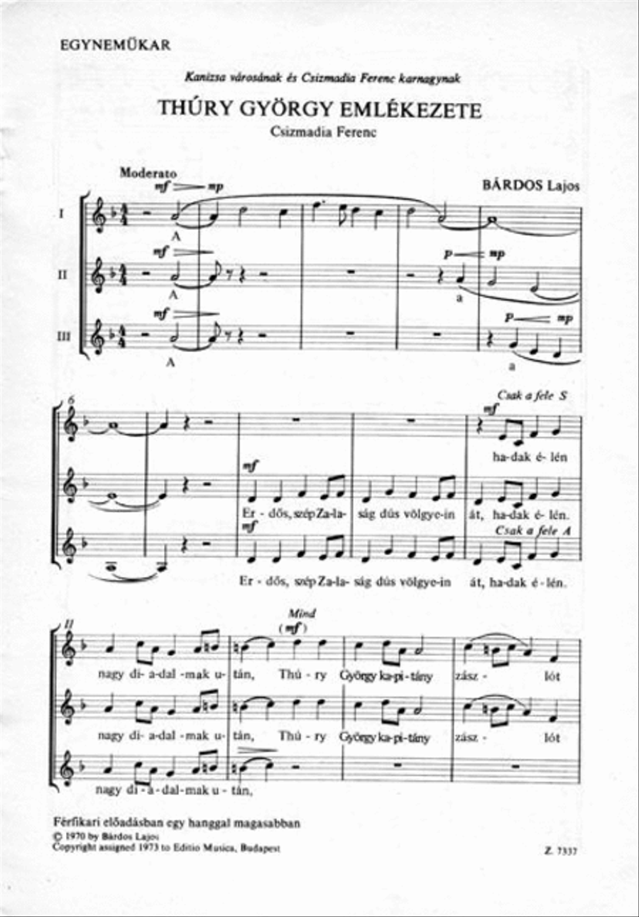 Thury György emlékezete Thury György emlékezete A Cappella scores gallery preview page 2