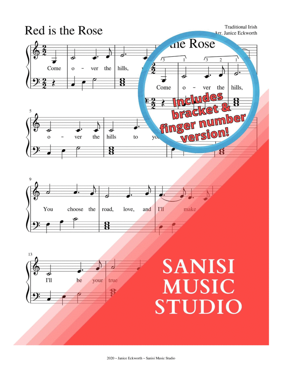 Red is the Rose (for Harp) Harp scores gallery preview page 1