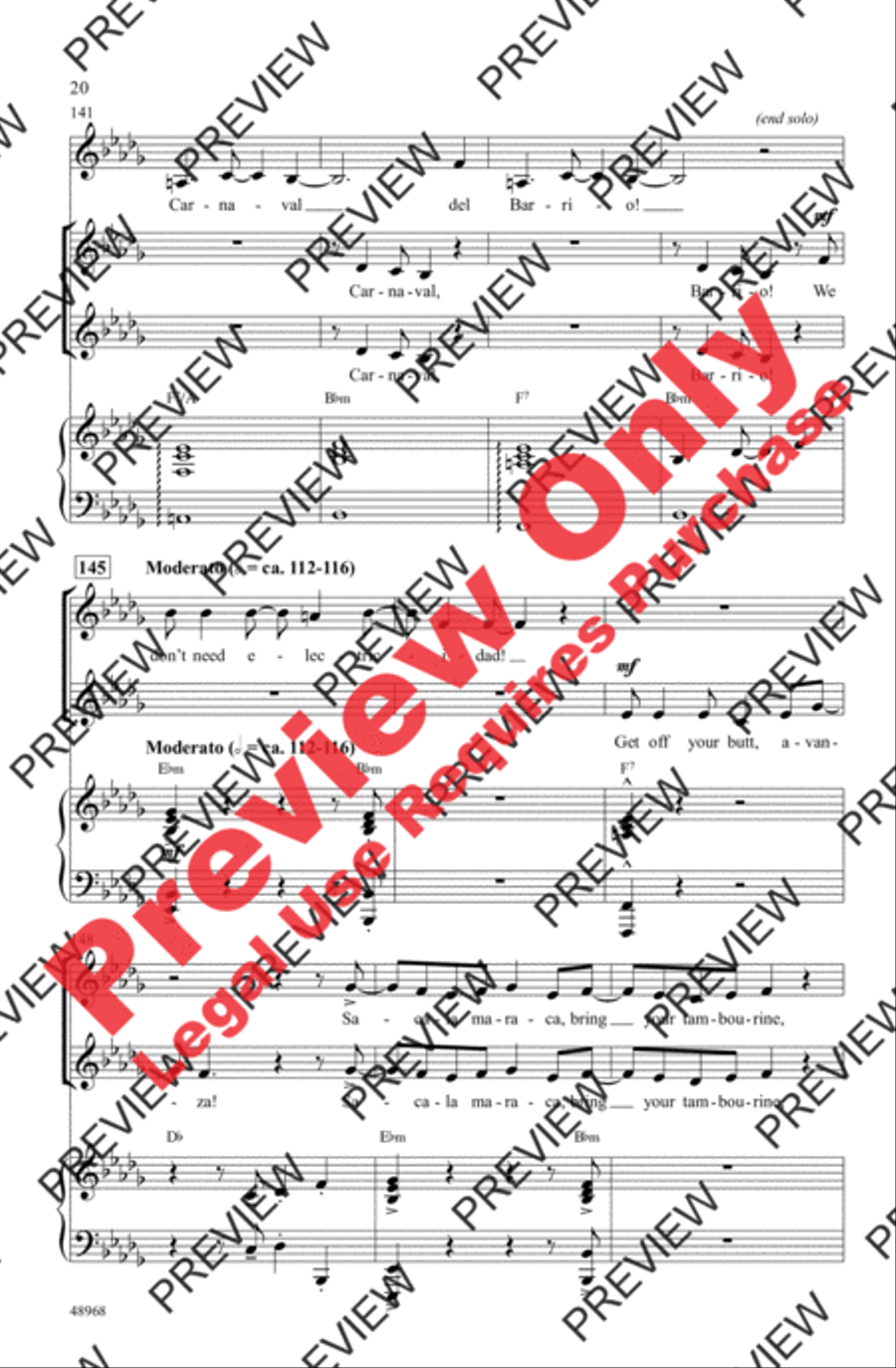 In the Heights (Choral Highlights) 2-Part scores gallery preview page 20