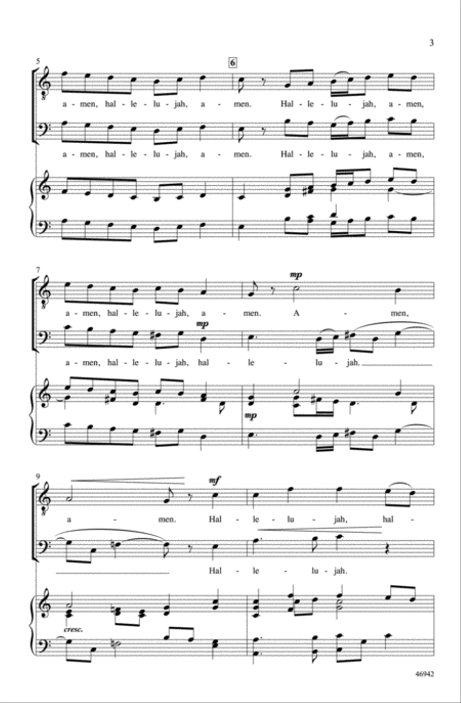 Hallelujah, Amen Choir scores gallery preview page 2