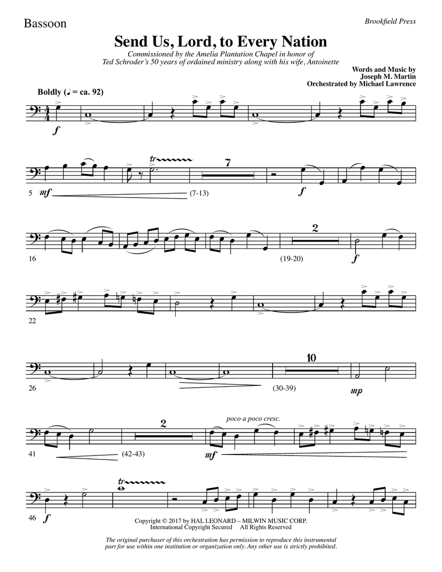 Send Us, Lord, to Every Nation - Bassoon