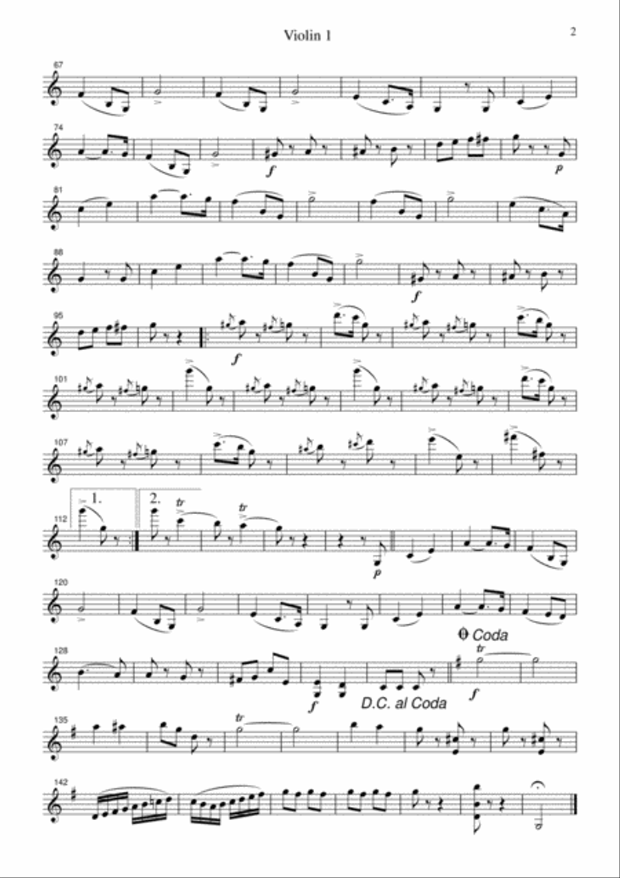 J.Strauss Thunder and Lightning Polka, for string quartet, CS111 String Quartet scores gallery preview page 6