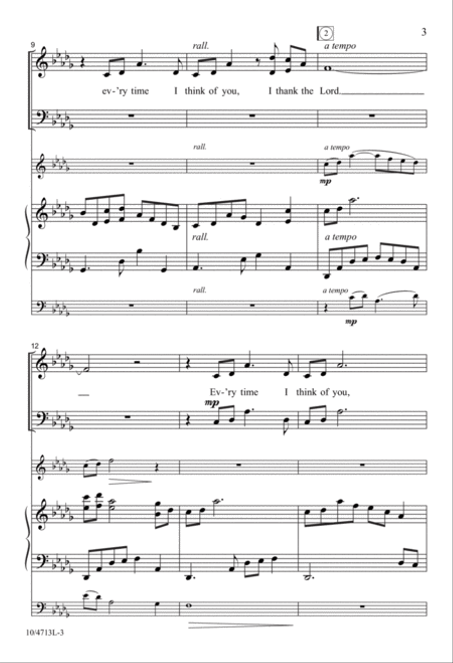 Every Time I Think of You 4-Part scores gallery preview page 3