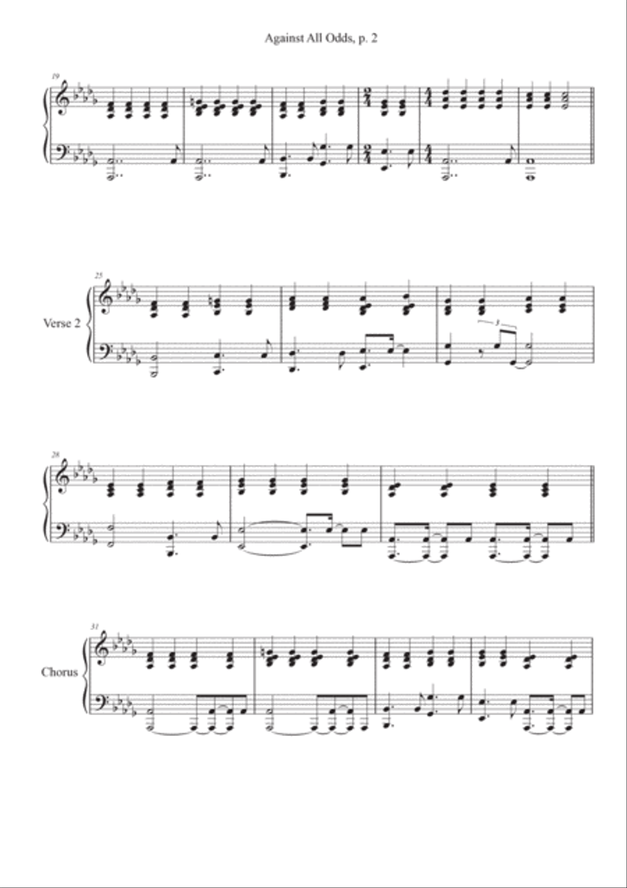 Against All Odds (take A Look At Me Now) Piano Solo scores gallery preview page 2