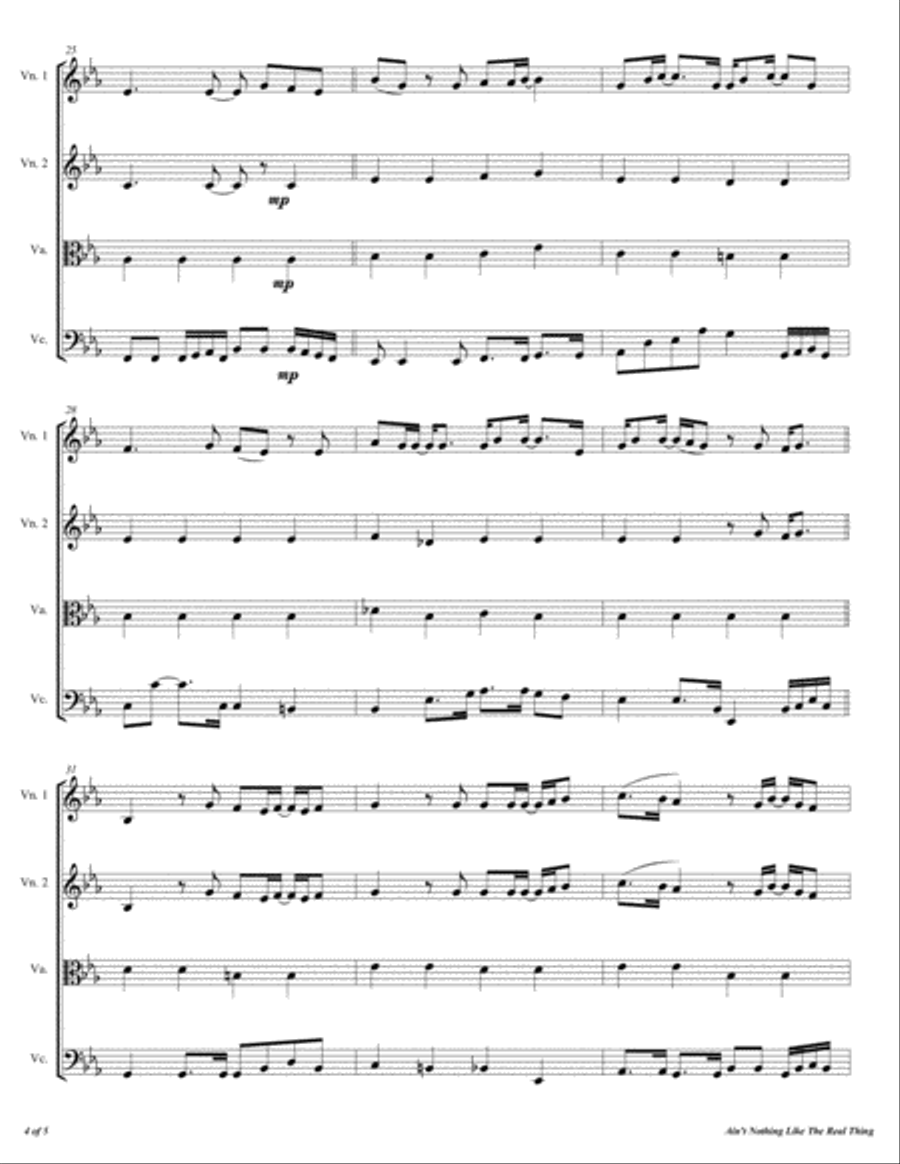 Ain't Nothing Like The Real Thing String Quartet scores gallery preview page 5