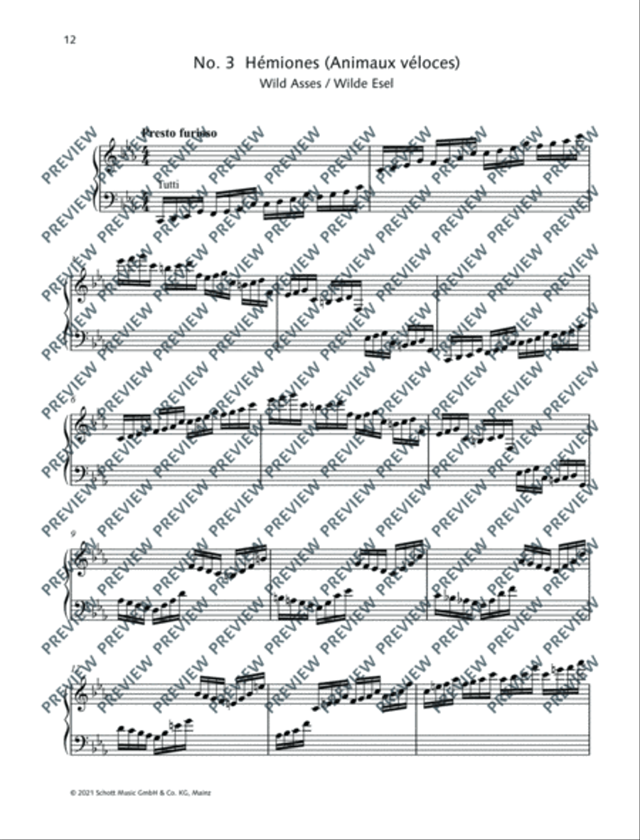 The Carnival of the Animals Organ scores gallery preview page 13