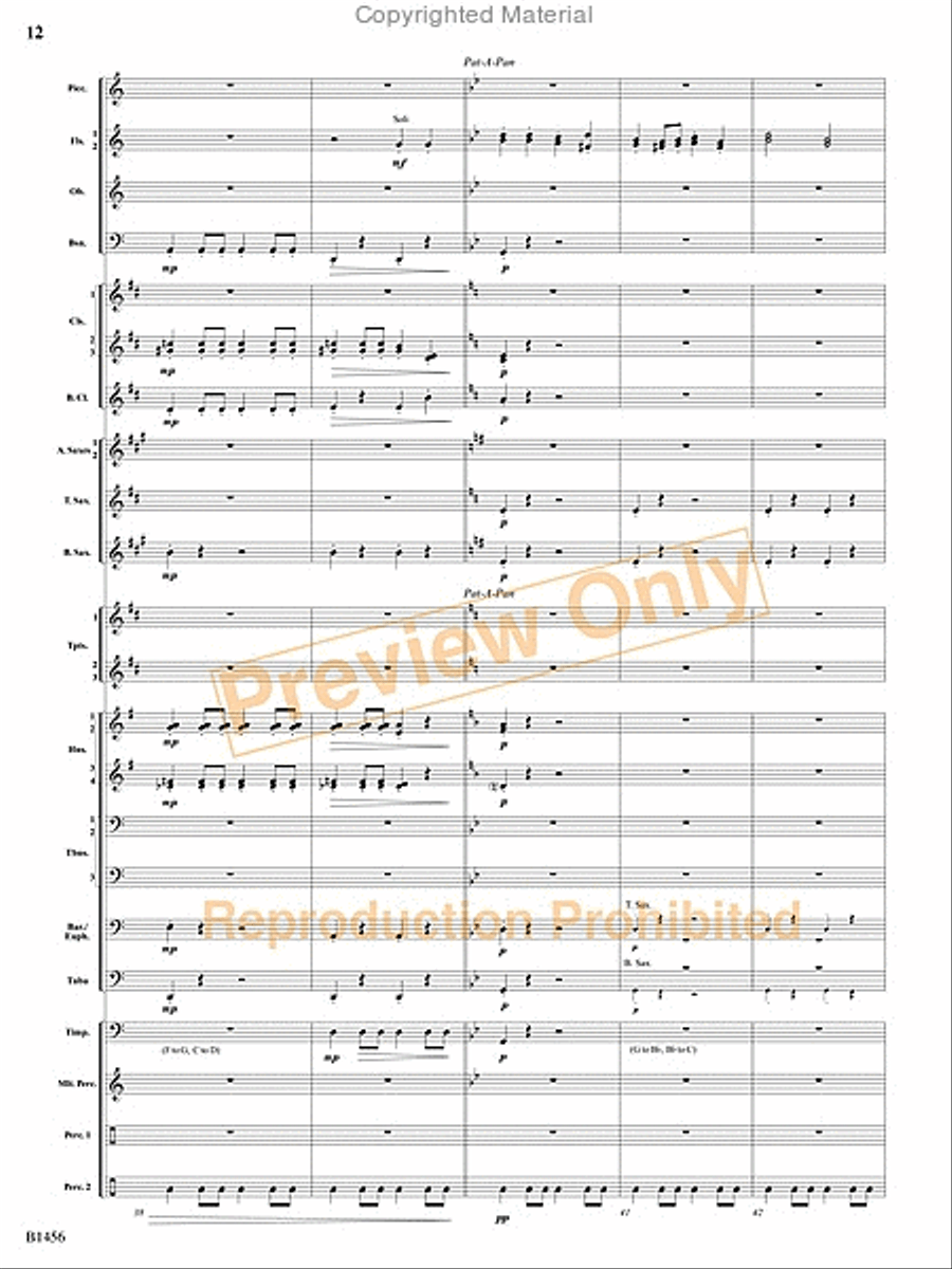 Overture to a Winter Celebration Concert Band scores gallery preview page 11