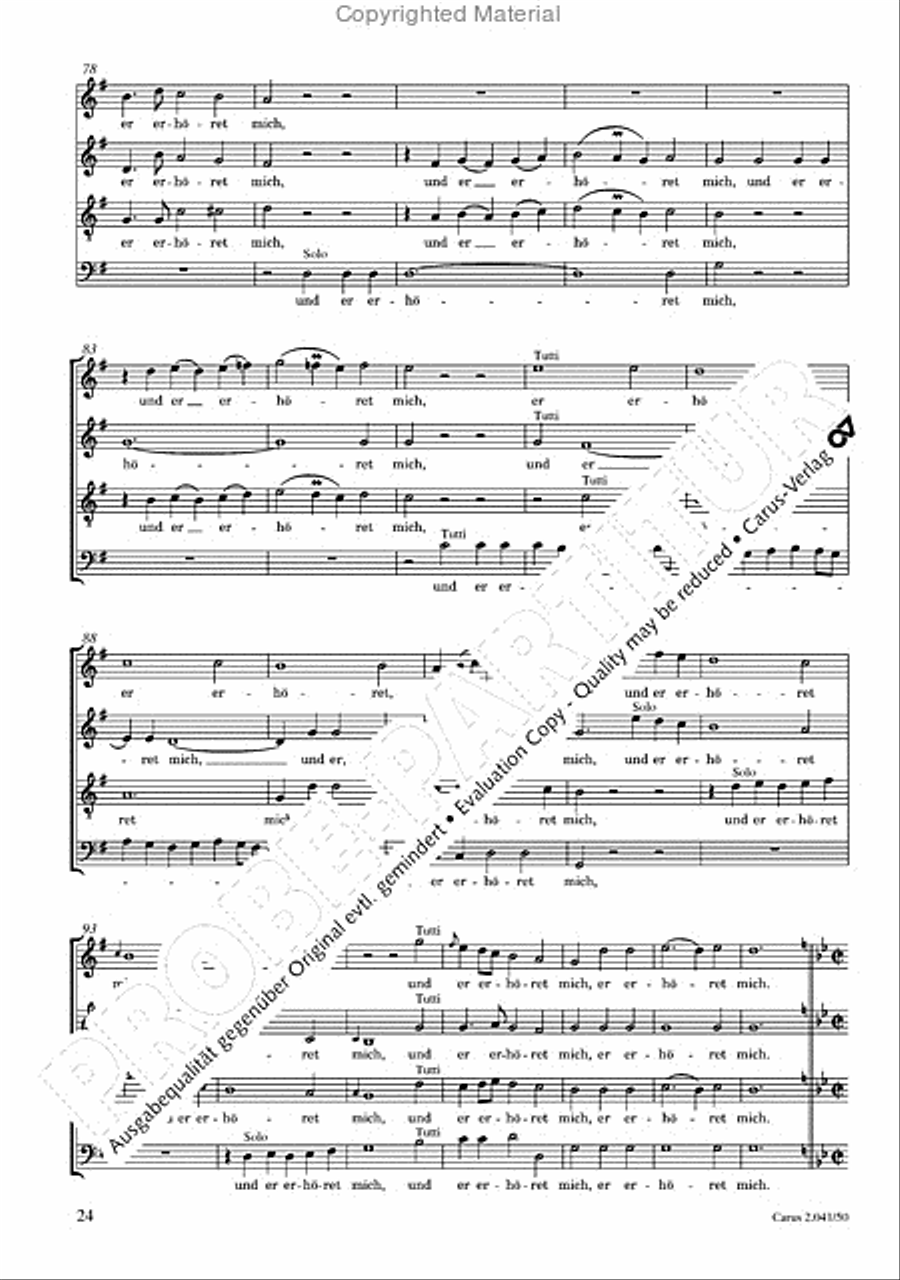 Motets and arias for choirs collected and edited by Johann Adam Hiller, vol. 5 Voice Solo scores gallery preview page 25