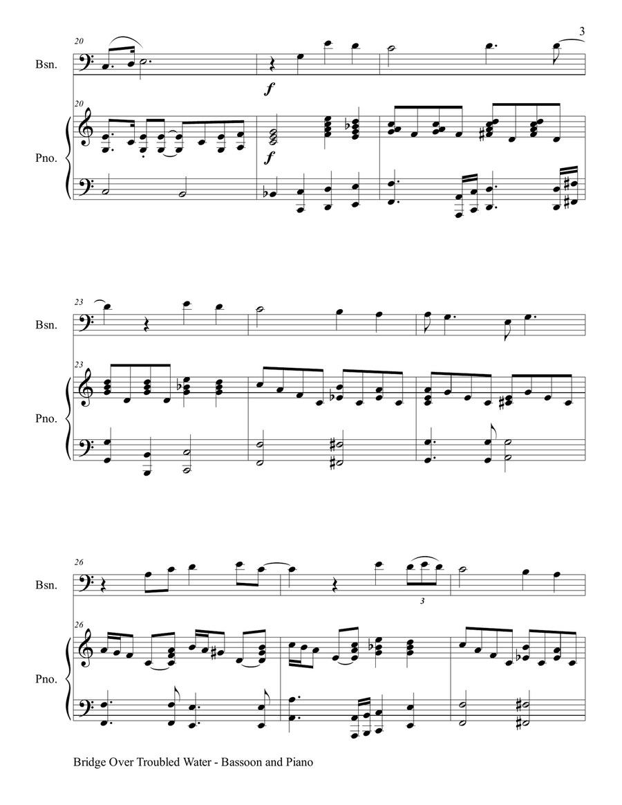 Bridge Over Troubled Water Bassoon scores gallery preview page 4