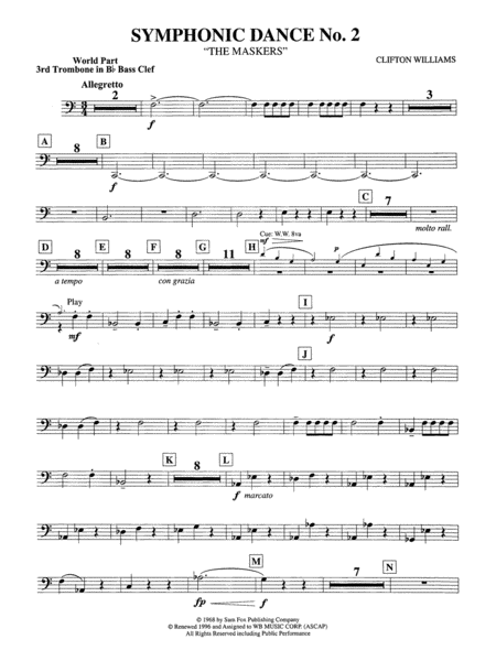 Symphonic Dance No. 2: (wp) 3rd B-flat Trombone B.C.