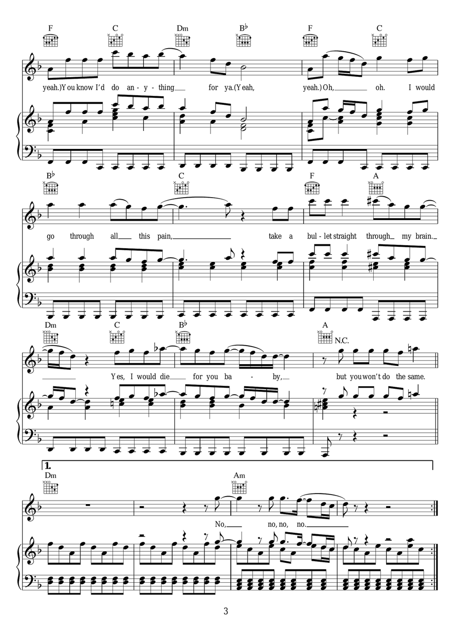 Grenade Grenade Acoustic Guitar scores gallery preview page 3
