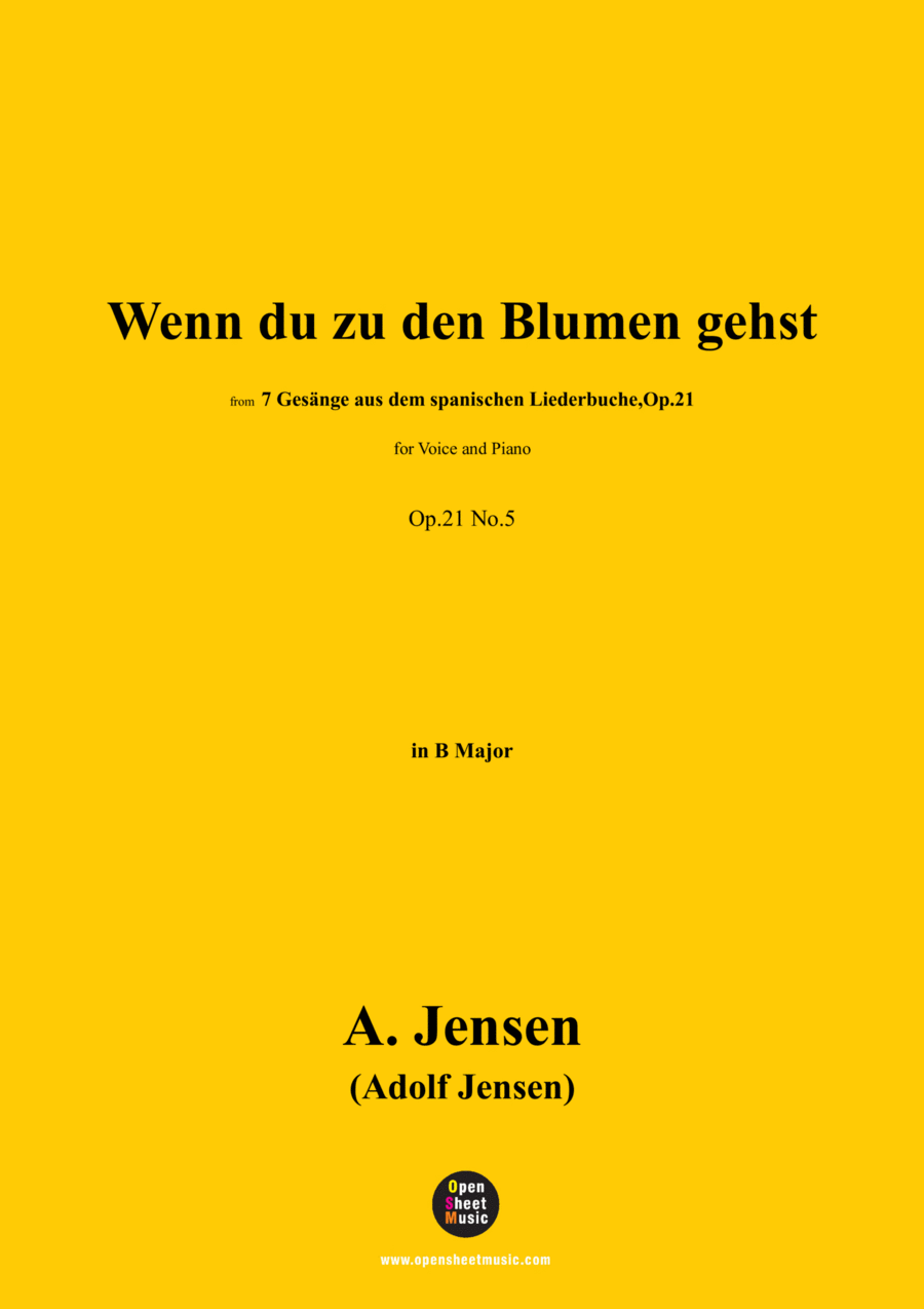 A. Jensen-Wenn du zu den Blumen gehst,in B Major,Op.21 No.5 Voice scores gallery preview page 1