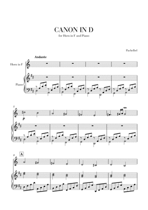Canon in D for Horn in F and Piano
