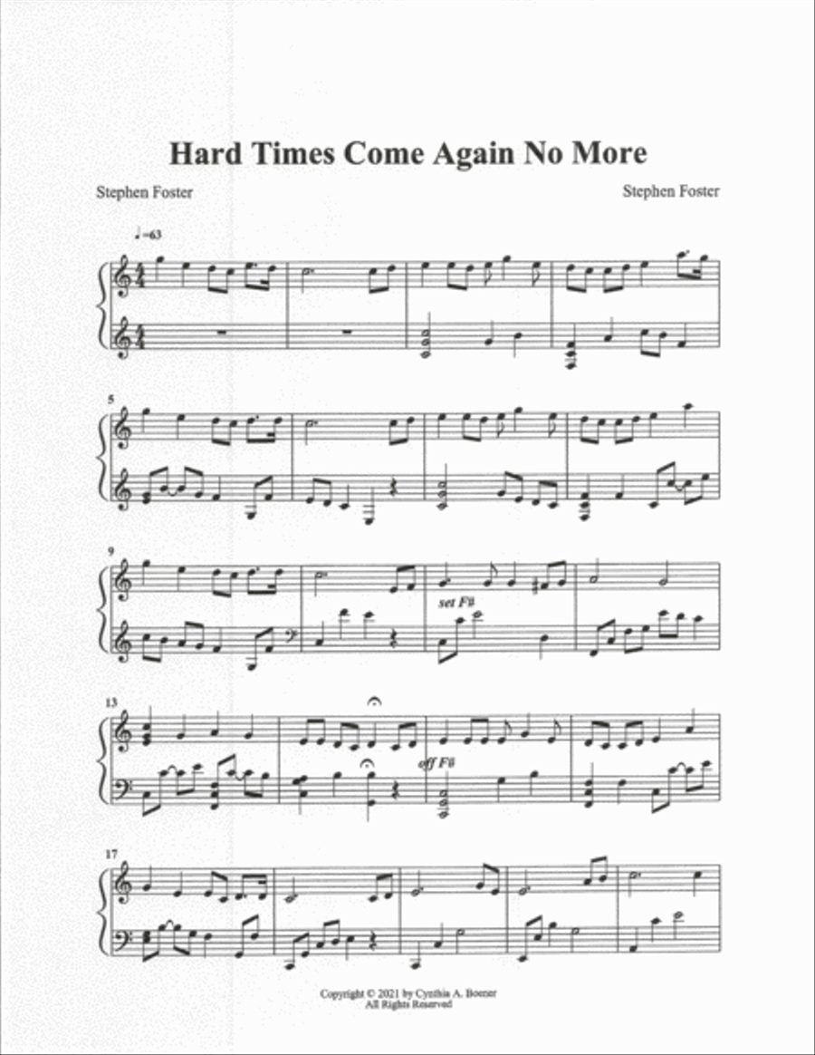 Hard Times Come Again No More Harp scores gallery preview page 2
