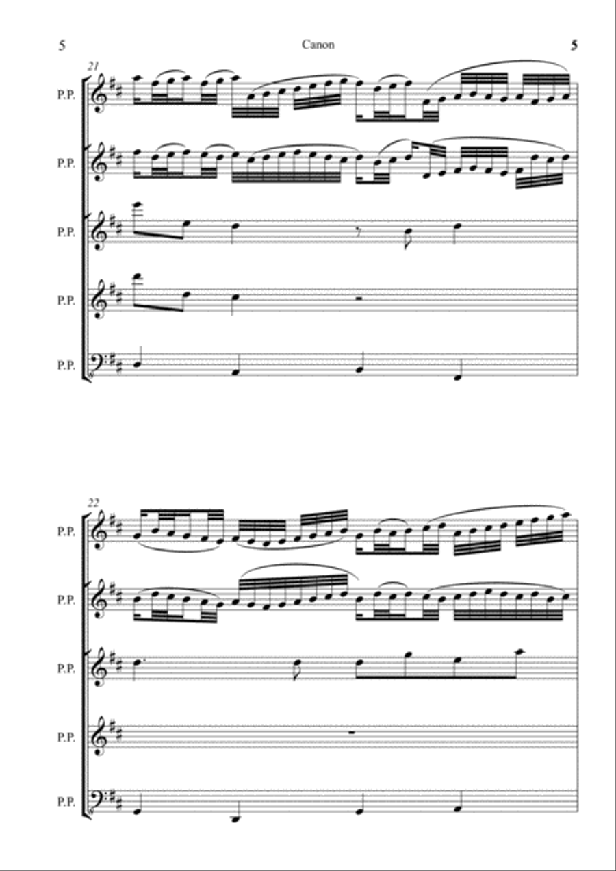 Pachelbel - Canon Small Ensemble scores gallery preview page 5