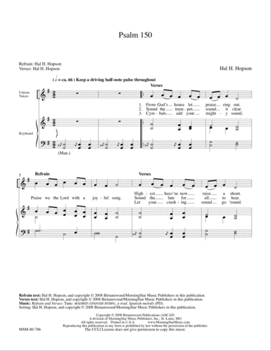 Psalm 150 4-Part scores gallery preview page 1