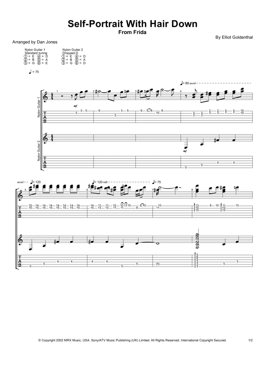 Self-portrait With Hair Down Acoustic Guitar scores gallery preview page 1