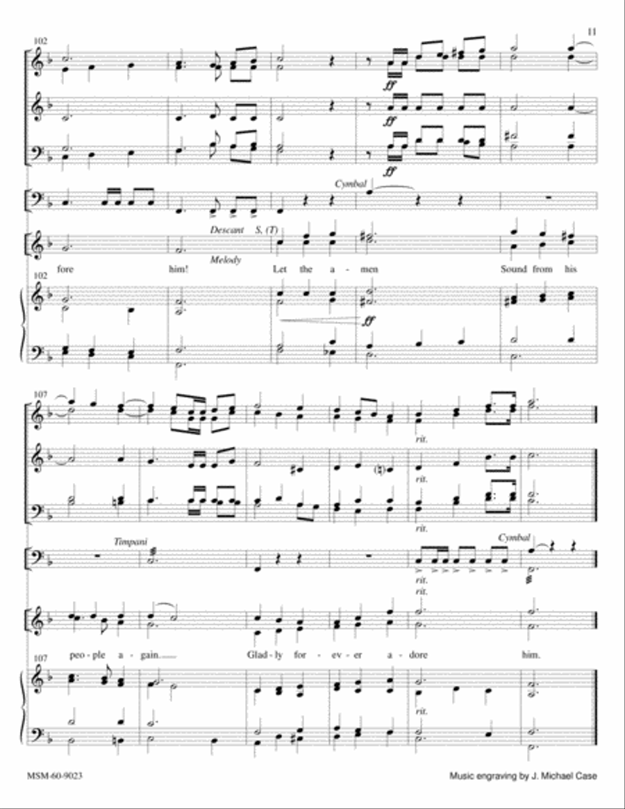 Praise to the Lord, the Almighty (Full Score) Choir scores gallery preview page 6