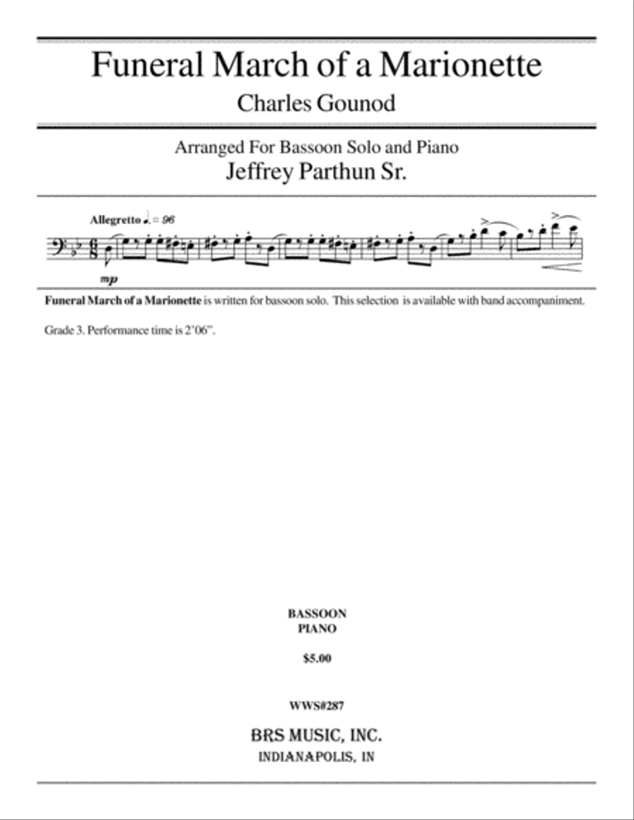 Funeral March of a Marionette Bassoon Solo scores gallery preview page 1