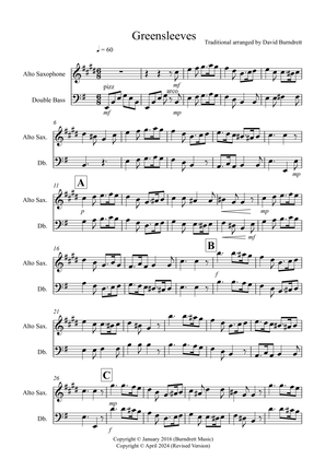 Greensleeves for Alto Saxophone and Double Bass Duet
