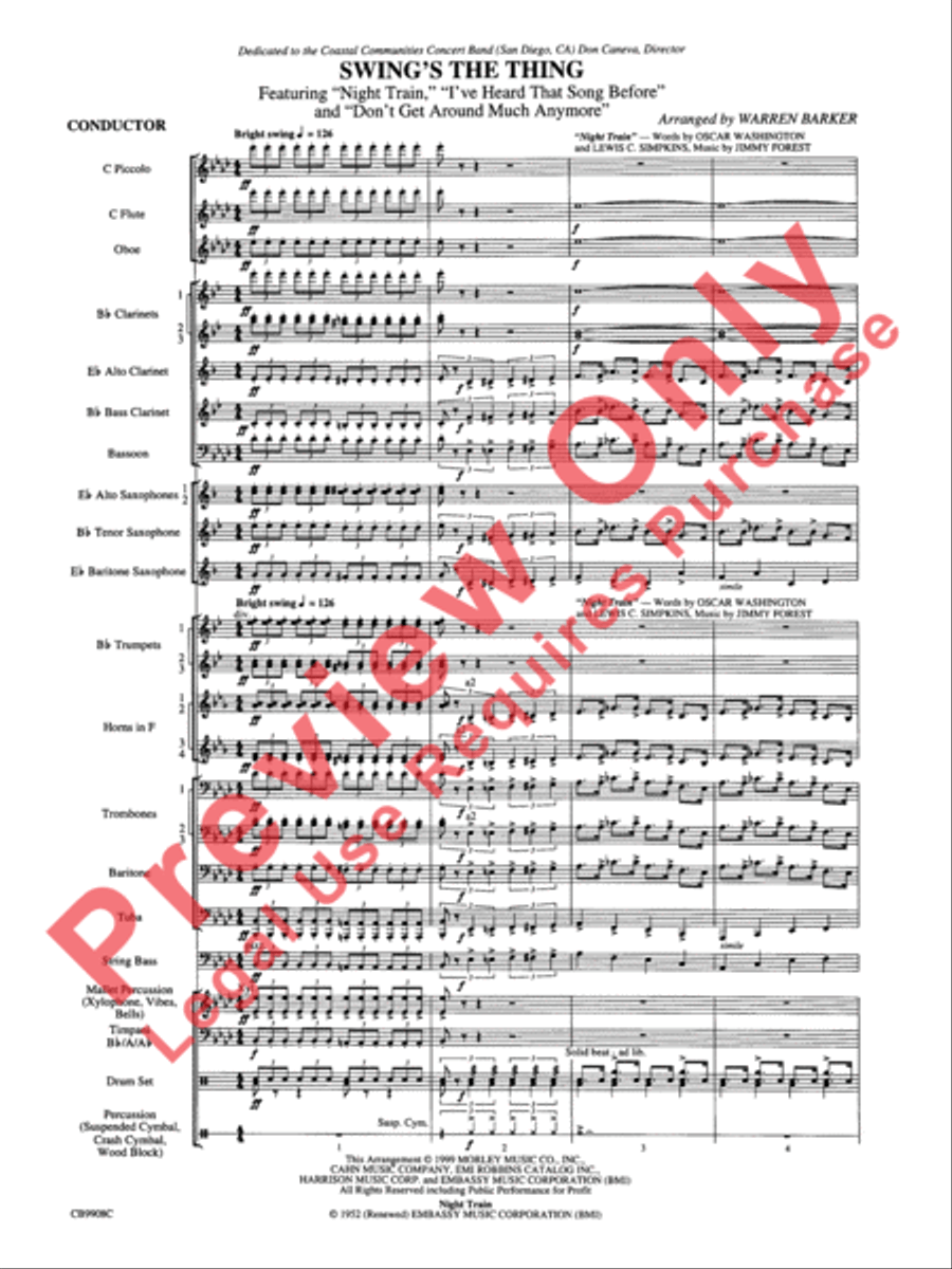 Swing's the Thing Concert Band scores gallery preview page 4
