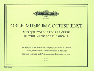 Book cover for Service music for the organ, Volume 3