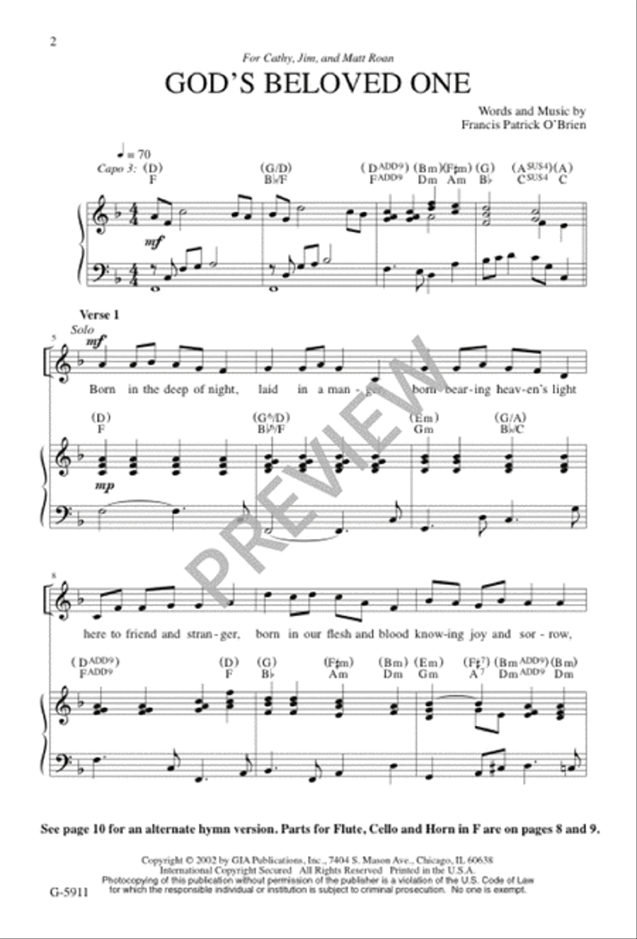 God's Beloved One God's Beloved One 3-Part scores gallery preview page 2
