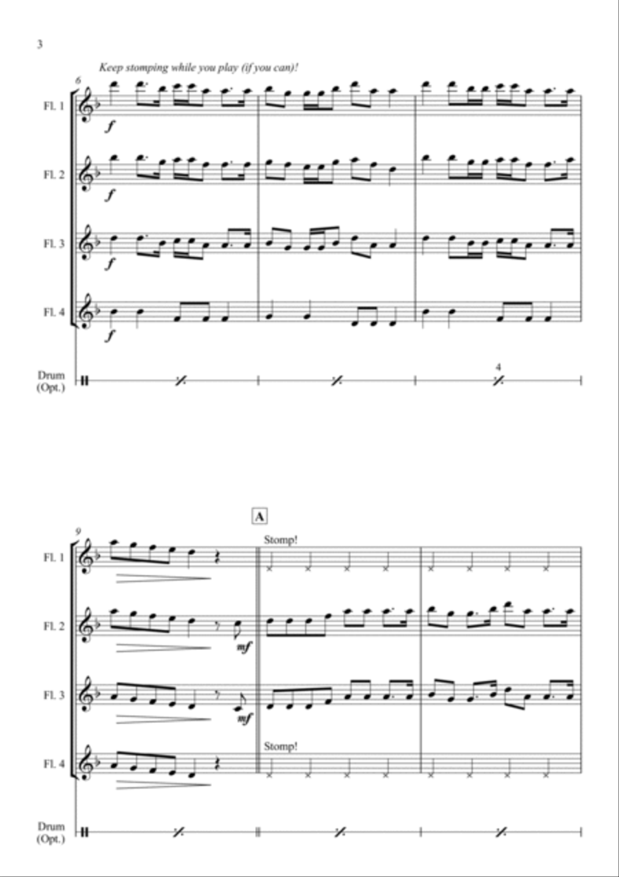 Wellerman (Song of the Wellerman) - for Flute Quartet Flute Quartet scores gallery preview page 4