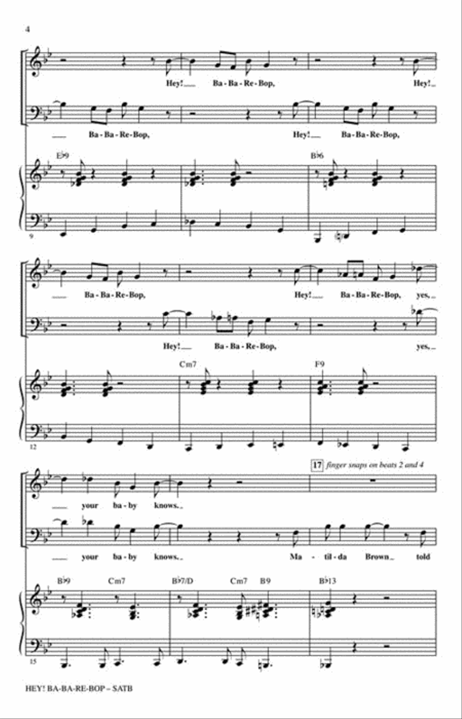 Hey! Ba-ba-re-bop 4-Part scores gallery preview page 3