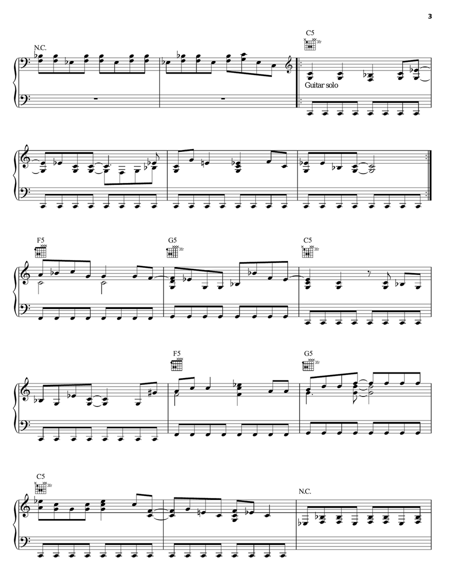 Gimme All Your Lovin' Piano, Vocal, Guitar scores gallery preview page 3