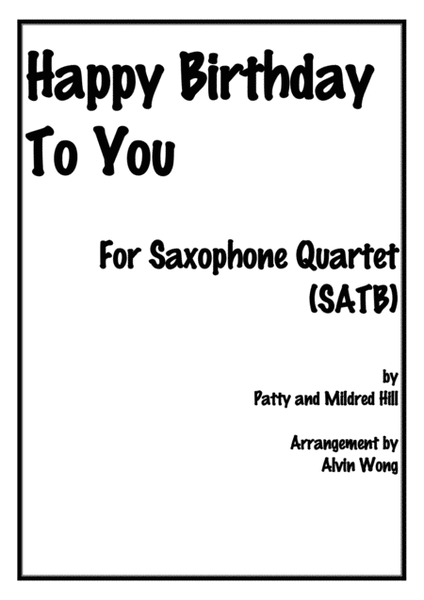Happy Birthday To You - Saxophone Quartet image number null