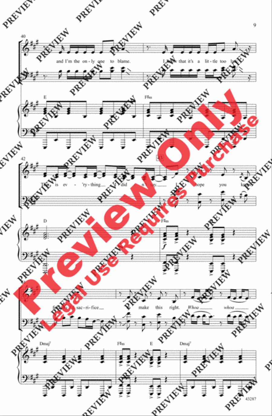 Everything I Didn't Say 4-Part scores gallery preview page 9