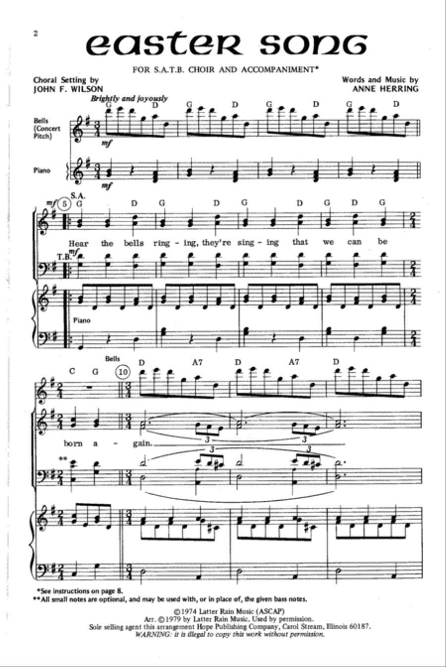 The Easter Song The Easter Song 4-Part scores gallery preview page 2