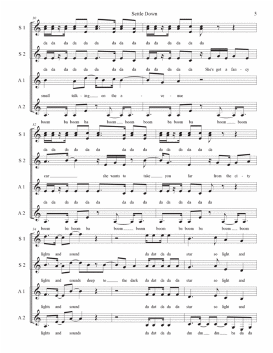 Settle Down Settle Down SSAA scores gallery preview page 5