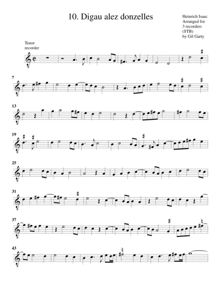 10. Digau alez donzelles (arrangement for 3 recorders)
