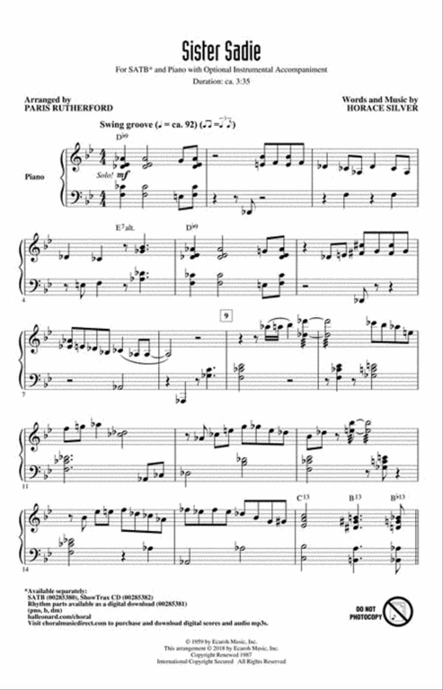 Sister Sadie Sister Sadie Choir scores gallery preview page 2