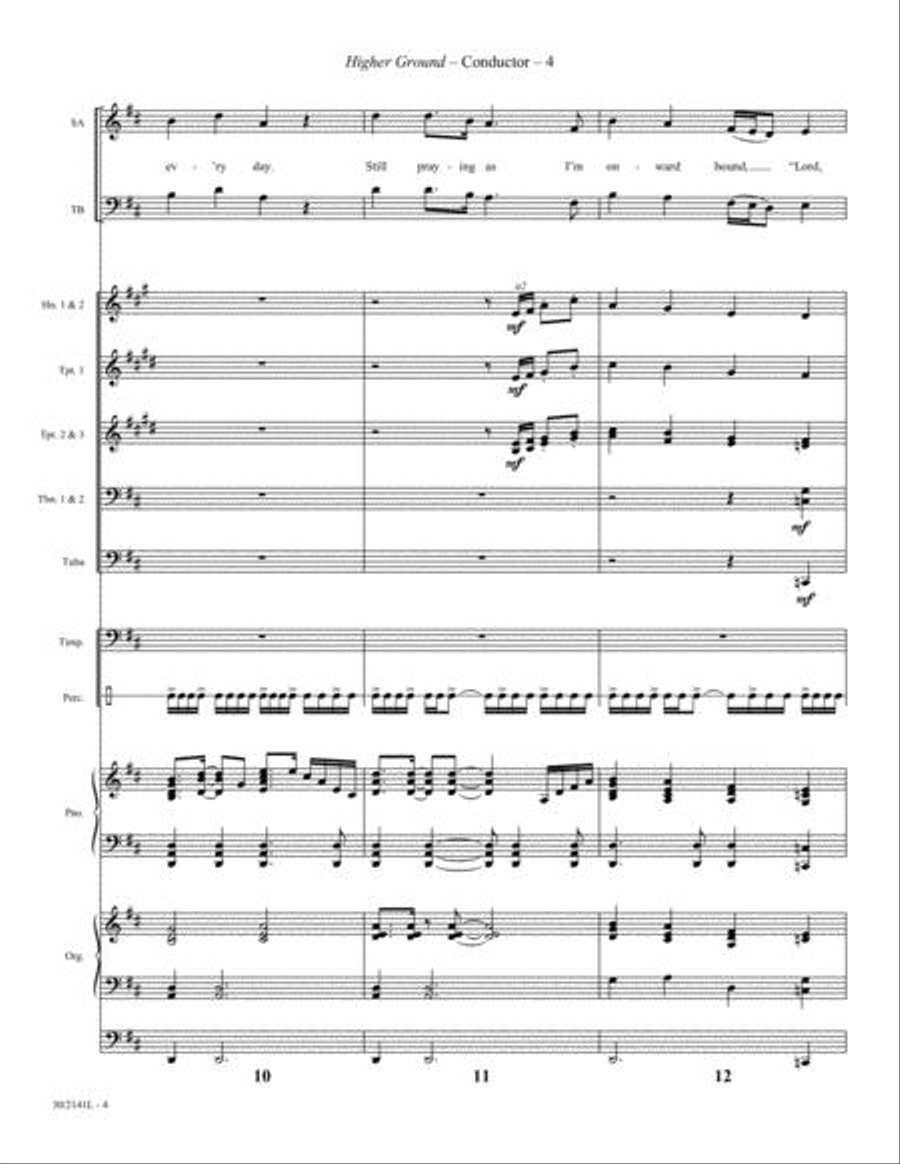 Higher Ground - Organ, Brass and Percussion Score/Parts