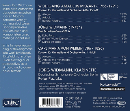 Mozart, Maria von Weber & Widmann: Concertos for Clarinet