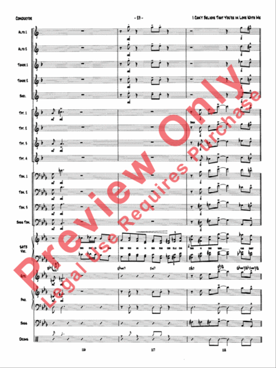 I Can't Believe That You're in Love with Me (score only) Jazz Ensemble scores gallery preview page 32